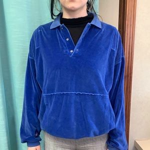 Blue Felt Collared sweater